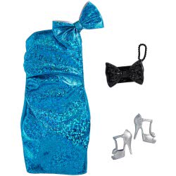 Mattel Barbie Doll Clothes Sparkling Blue Dress And 2 Accessories GWD96 / GRC01 887961900545