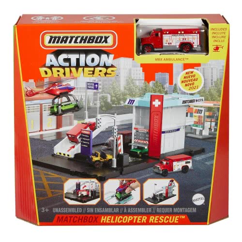 Mattel Action Drivers Helicopter Rescue Playset Μικρά Σετ Δράσης GVY82 / GVY83 887961935615
