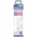 Chicco Well Being Nature Glass Bottle Pink 240Ml 0M+ A50-28721-10 8058664129935