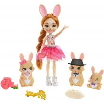 Mattel Enchantimals- Royal Brystal Bunny Family Doll, Purple GYJ08 887961972689