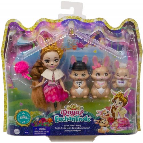 Mattel Enchantimals- Royal Brystal Bunny Family Doll, Purple GYJ08 887961972689