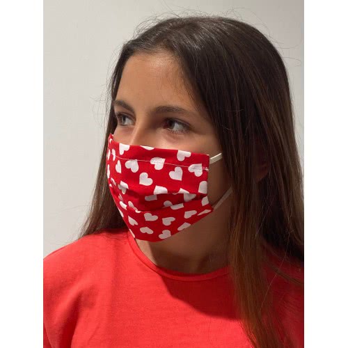 Fun Fashion Protective Mask 100% Cotton Hearts Small 81080 5204745810800