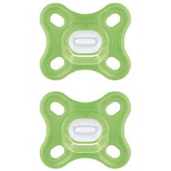 MAM Comfort Silicone Soother (0-2M) Green Two Pieces 126S 9001616715778