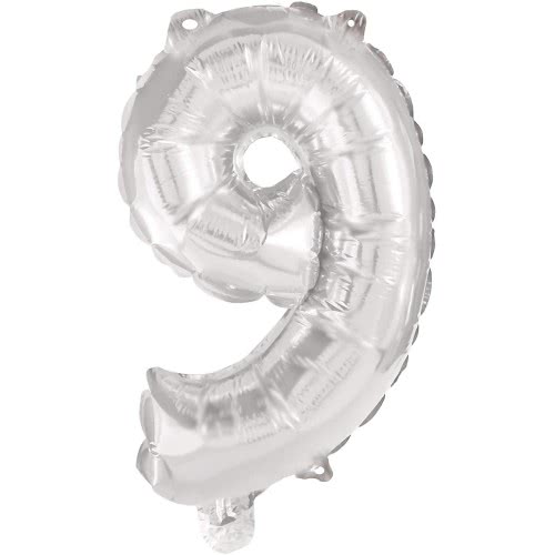 PROCOS Μπαλόνι Decorata Silver Foil 96Εκ. Νο 9 Ασήμι 092475 5201184924754