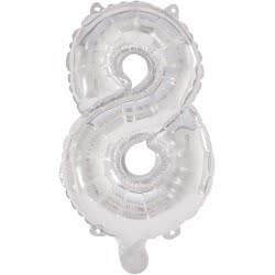PROCOS Μπαλόνι Decorata Silver Foil 96Εκ. Νο 8 Ασημί 092474 5201184924747