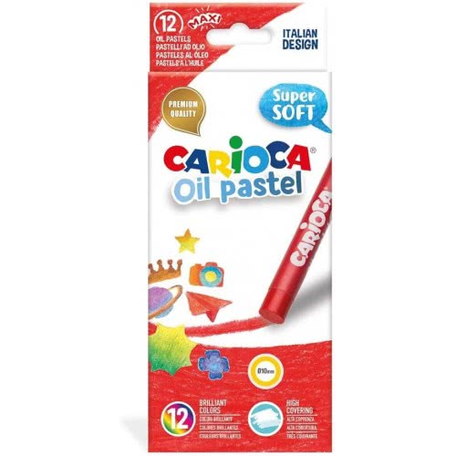 CARIOCA Box Of 12 Oil Pastel Maxi Oil Pastels, Suite Colours C43277 8003511432775