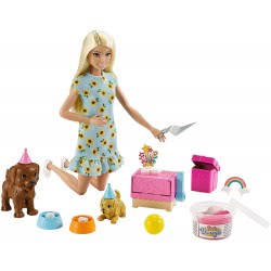 Mattel Barbie Puppy Party Doll Και Σκυλάκια Πάρτι Γενεθλίων GXV75 887961963274