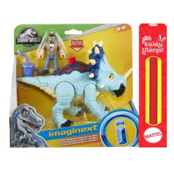 Mattel Λαμπάδα Imaginext Jurassic World Pachyhinosaurus And Lowery Δεινόσαυρος Και Φιγούρα FMX88 / GMR17 
