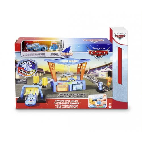 Mattel Easter Candle Disney Pixar Cars Color Change Dinoco Car Wash Car Vehicle Playset, 23 Pieces GTK91 