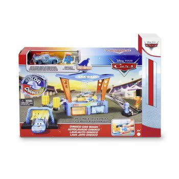 Mattel Easter Candle Disney Pixar Cars Color Change Dinoco Car Wash Car Vehicle Playset, 23 Pieces GTK91 