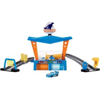 Mattel Easter Candle Disney Pixar Cars Color Change Dinoco Car Wash Car Vehicle Playset, 23 Pieces GTK91 
