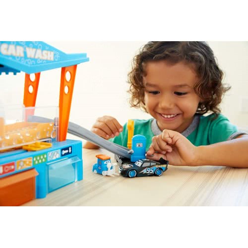 Mattel Easter Candle Disney Pixar Cars Color Change Dinoco Car Wash Car Vehicle Playset, 23 Pieces GTK91 