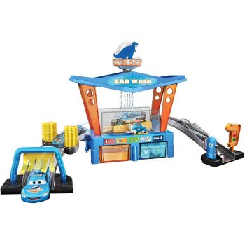 Mattel Easter Candle Disney Pixar Cars Color Change Dinoco Car Wash Car Vehicle Playset, 23 Pieces GTK91 