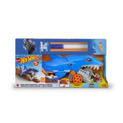 Mattel Λαμπάδα Hot Wheels Shark Chomp Transporter Νταλίκα Καρχαρίας Με Ένα Αυτοκίνητο Κλίμακας 1:64 GVG36 