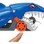 Mattel Λαμπάδα Hot Wheels Shark Chomp Transporter Νταλίκα Καρχαρίας Με Ένα Αυτοκίνητο Κλίμακας 1:64 GVG36 
