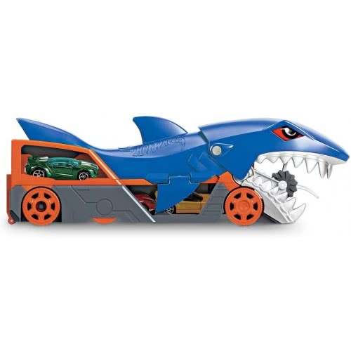 Mattel Easter Candle Hot Wheels Shark Chomp Transporter Playset With One 1:64 Scale Car For Kids 4 To 8 Years Old GVG36 