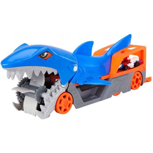 Mattel Easter Candle Hot Wheels Shark Chomp Transporter Playset With One 1:64 Scale Car For Kids 4 To 8 Years Old GVG36 