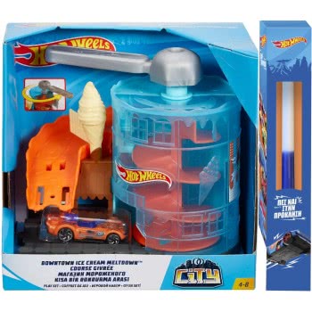 Mattel Λαμπάδα Hot Wheels City Downtown Playset - Ice Cream Meltdown FRH28 / GPD08 