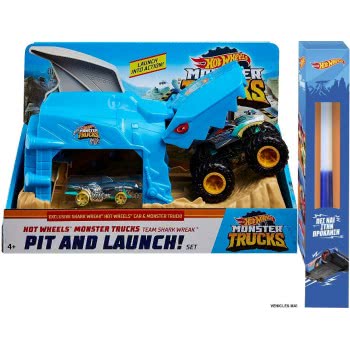 Mattel Easter Candle Hot Wheels Monster Trucks Pit And Launch Shark Wreak Play Set GKY01 / GKY03 