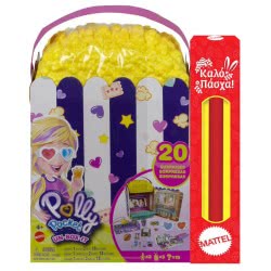 Mattel Λαμπάδα Polly Pocket Un-Box-It Playset, Popcorn Shape Box Σινεμά Ποπ Κορν Σετ GVC96 