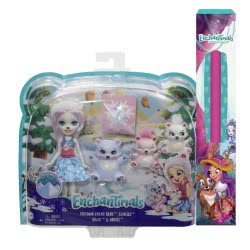 Mattel Λαμπάδα Enchantimals Pristina Polar Bear Κούκλα Με Ζωάκια Φιλαράκια GJX43 / GJX47 