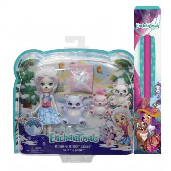 Mattel Easter Candle Λαμπάδα Λαμπάδα Enchantimals Pristina Polar Bear Κούκλα Με Ζωάκια Φιλαράκια GJX43 / GJX47 