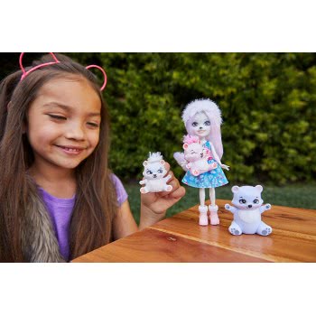 Mattel Λαμπάδα Enchantimals Pristina Polar Bear Κούκλα Με Ζωάκια Φιλαράκια GJX43 / GJX47 