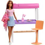 Mattel Λαμπάδα Barbie Δωμάτιο Με Κούκλα, Κρεβάτι Και Γραφείο - Loft Bed DVX51 / FXG52 