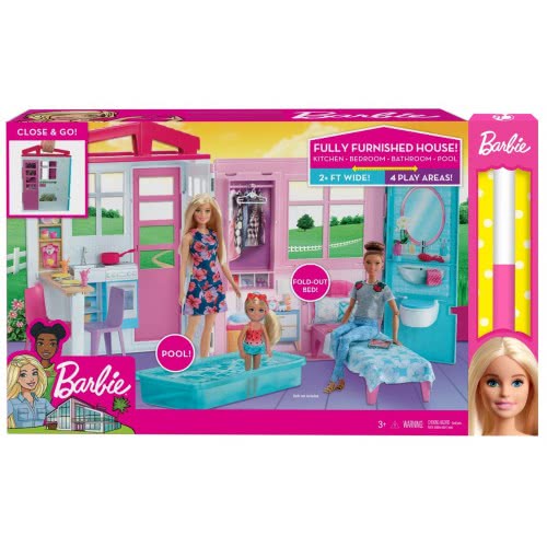 Mattel Λαμπάδα Barbie Νέο Σπιτάκι - Βαλιτσάκι FXG54 
