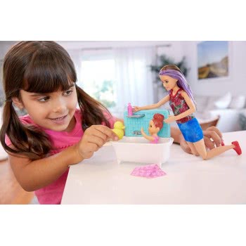 Mattel Easter Candle Barbie Skipper Babysitters - Playset With Bathtub FXH05 