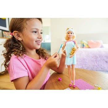 Mattel Easter Candle Barbie Wellness Spa Doll, Blonde, With Puppy And 9 Accessories GKH73 / GJG55 