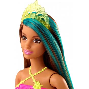 Mattel Λαμπάδα Barbie Dreamtopia Πριγκίπισσα Κούκλα Με Καστανά Μαλλιά Και Πράσινη Ανταύγεια GJK12 / GJK14 
