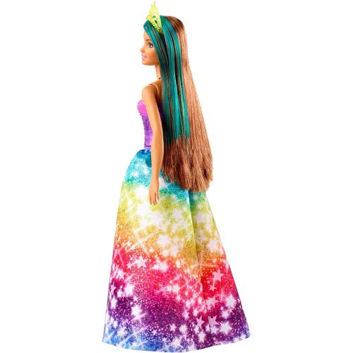 Mattel Λαμπάδα Barbie Dreamtopia Πριγκίπισσα Κούκλα Με Καστανά Μαλλιά Και Πράσινη Ανταύγεια GJK12 / GJK14 