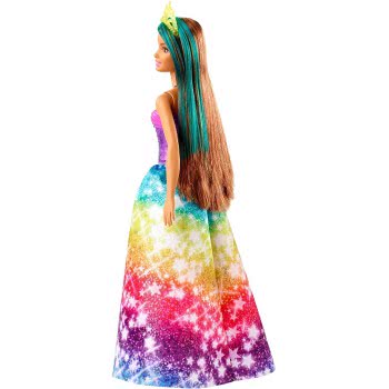 Mattel Λαμπάδα Barbie Dreamtopia Πριγκίπισσα Κούκλα Με Καστανά Μαλλιά Και Πράσινη Ανταύγεια GJK12 / GJK14 