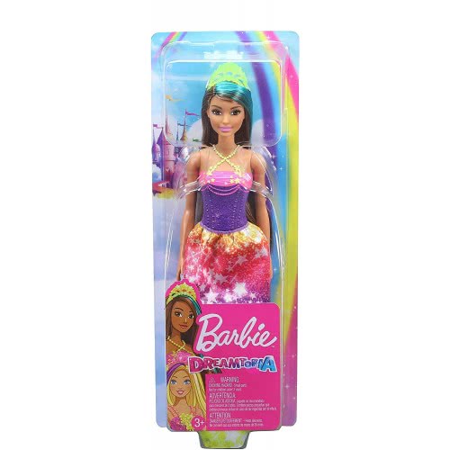 Mattel Λαμπάδα Barbie Dreamtopia Πριγκίπισσα Κούκλα Με Καστανά Μαλλιά Και Πράσινη Ανταύγεια GJK12 / GJK14 