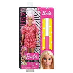 Mattel Λαμπάδα Barbie Fashionistas Doll Num 151 Μελαχρινή Κούκλα Με Φόρεμα Red Paisley Top FBR37 / GHW65 