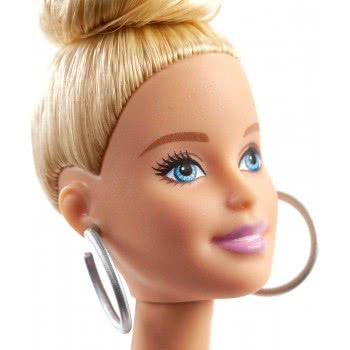 Mattel Easter Candle Barbie Fashionistas Doll Num 142 With Blonde Updo Hair Wearing Pink & Golden Plaid Dress FBR37 / GHW56 