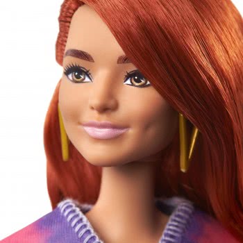 Mattel Easter Candle Barbie Fashionistas Doll Num 141 With Long Red Hair Wearing Tie-Dye Fringe Dress FBR37 / GHW55 