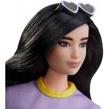 Mattel Λαμπάδα Barbie Fashionistas 127 Original Μελαχρινή Κούκλα Με Φόρεμα Unicorn Believer FBR37 / FXL60 