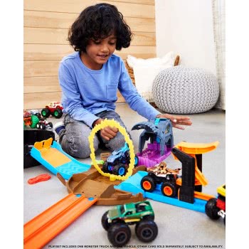 Mattel Hot Wheels Monster Trucks Pit And Launch - Team Mega-Wrex GKY01 / GKY00 887961928020