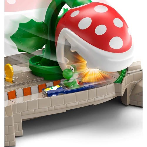 Mattel Hot Wheels Mario Kart Piranha Plant Slide Playset With 1:64 Die-Cast Yoshi And B-Dasher Vehicle GCP26 / GFY47 88796177323