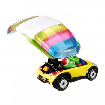 Mattel Diecast Hot Wheels Mario Kart Yoshi (Green) Sports Coupe + Parafoil GVD30 / GVD32 887961923261