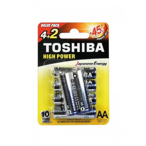 TOSHIBA Αλκαλικές Μπαταρίες AA High Power Value Pack4+2 Δώρο 152658 4904530592553