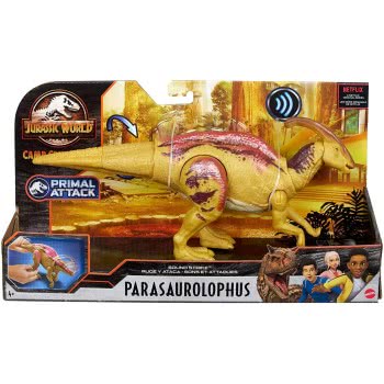 Mattel Λαμπάδα Jurassic World Δεινόσαυροι Με Κινούμενα Μέλη, Επίθεση Και Ήχους Primal Attack Parasaurolophus GJN64 / GMC96 