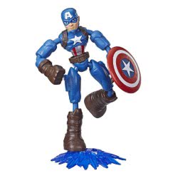 Hasbro Marvel Avengers Bend And Flex Action Figure, 6-Inch Flexible Captain America Figure, Includes Blast Accessory E7377 / E78