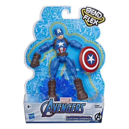 Hasbro Marvel Avengers Bend Και Flex Action Figure, 6-Ιντσών Captain America Περιλαμβάνει Αξεσουάρ Έκρηξης E7377 / E7869 5010993