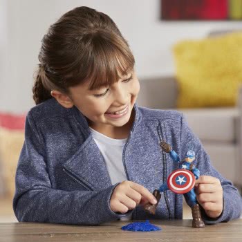 Hasbro Marvel Avengers Bend And Flex Action Figure, 6-Inch Flexible Captain America Figure, Includes Blast Accessory E7377 / E78