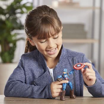 Hasbro Marvel Avengers Bend Και Flex Action Figure, 6-Ιντσών Captain America Περιλαμβάνει Αξεσουάρ Έκρηξης E7377 / E7869 5010993