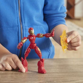 Hasbro Marvel Avengers Bend And Flex Action Figure, 6-Inch Flexible Iron Man Figure, Includes Blast Accessory, Ages 6 And Up E73