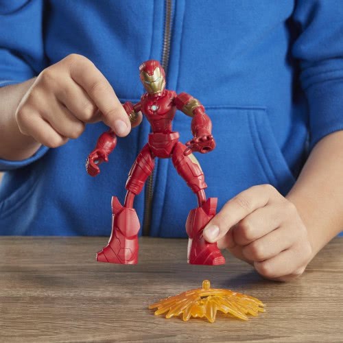 Hasbro Marvel Avengers Bend And Flex Action Figure, 6-Inch Flexible Iron Man Figure, Includes Blast Accessory, Ages 6 And Up E73